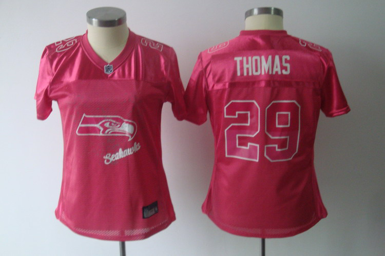 Seahawks #29 Earl Thomas Pink 2011 Women's Fem Fan Stitched NFL Jersey - Click Image to Close